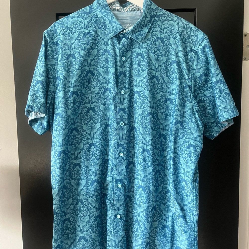 Robert Graham Turquoise Patterned Shirt